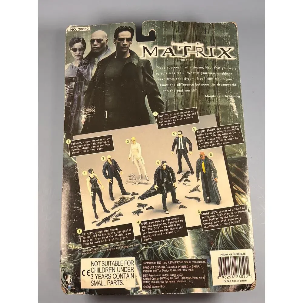 The Matrix Clear Agent Will Smith Action Figure The Film N2 Toys 1999 Vintage 6”